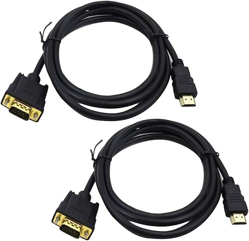 Sscon Cable adaptador HDMI a VGA chapado en oro 1080P HDMI macho a VGA macho activo convertidor de video compatible con computadora portátil PC