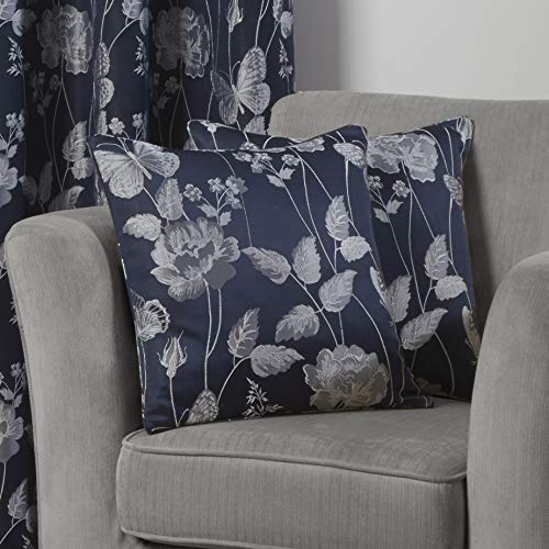 Emma Barclay Butterfly Meadow - Jacquard Cushion Cover in Navy - 17x17 (43x43cm)