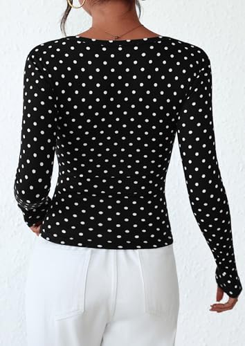 Image of PRETTYGARDEN Women's Fall Long Sleeve Henley T Shirts