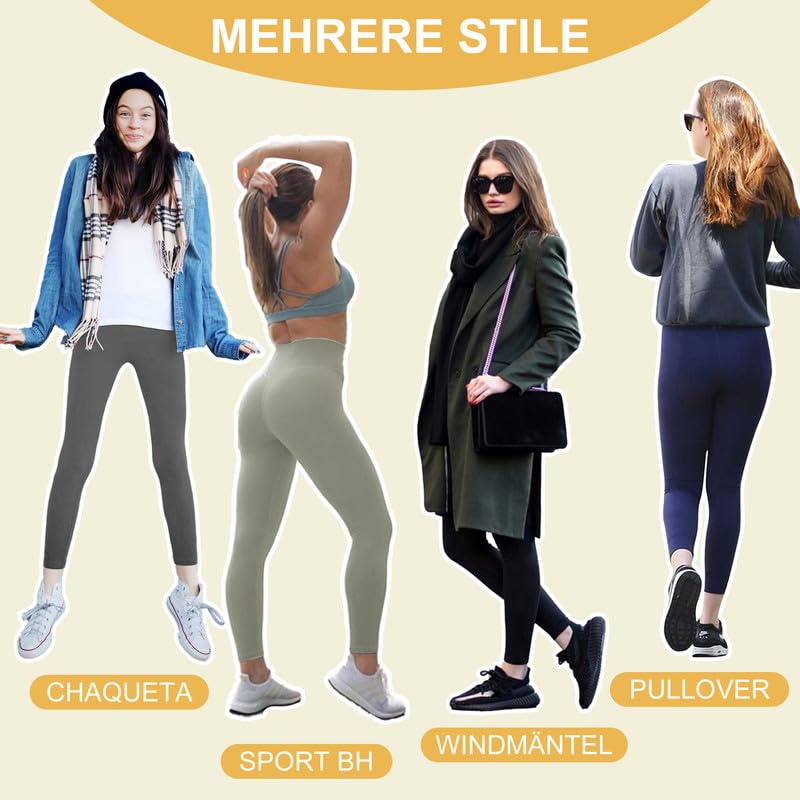 Gayhay Confezione da 3 leggings sportivi da donna, a vita alta, opachi, per sport, yoga, palestra