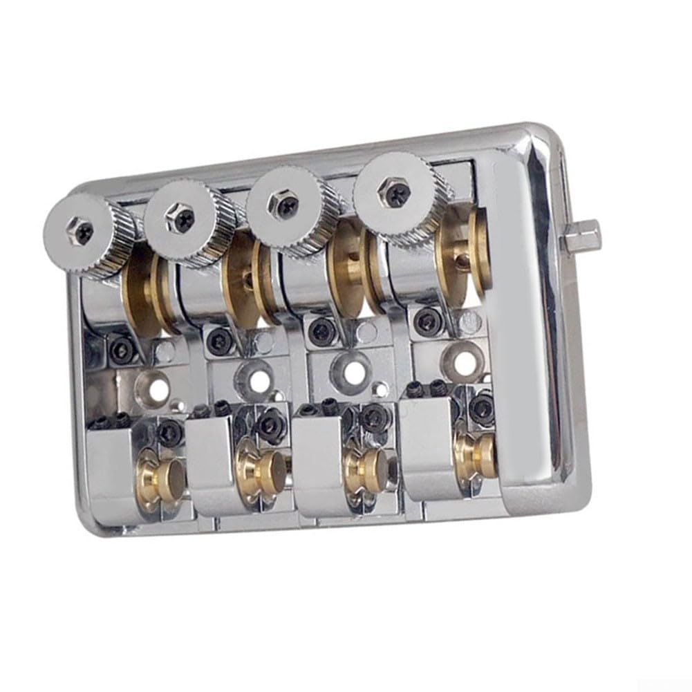 Bass Chitarra Hardware Headless Bridge con sella a rulli 4 corde per basso elettrico stabile argento (argento)