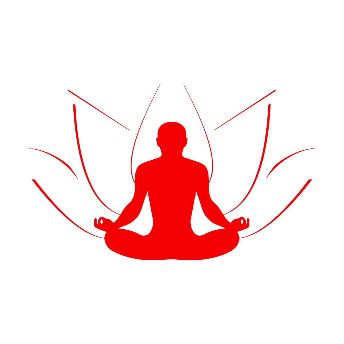 Vinyl Wall Decals Symbol Yoga Meditation Man & Lotus 72x111.5cm Can Modify and add Information Extra Large red — image 1