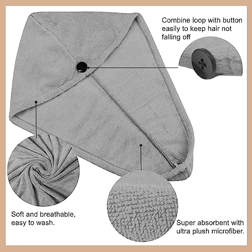 Image of Sassoon Venir Microfiber Hair Wrap Towel for Women, Pack of 2 with Smooth Texture Super Absorbent Quick Dry Hair Turban for Drying Hair(Any 2 Random Colors Will Come)
