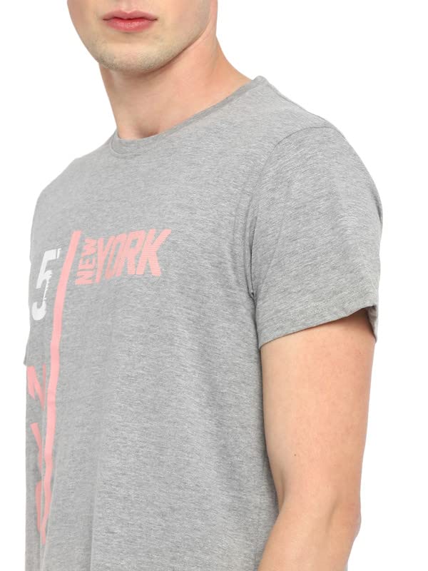 Image of AMERICAN CREW Printed Round Neck T-Shirt for Men