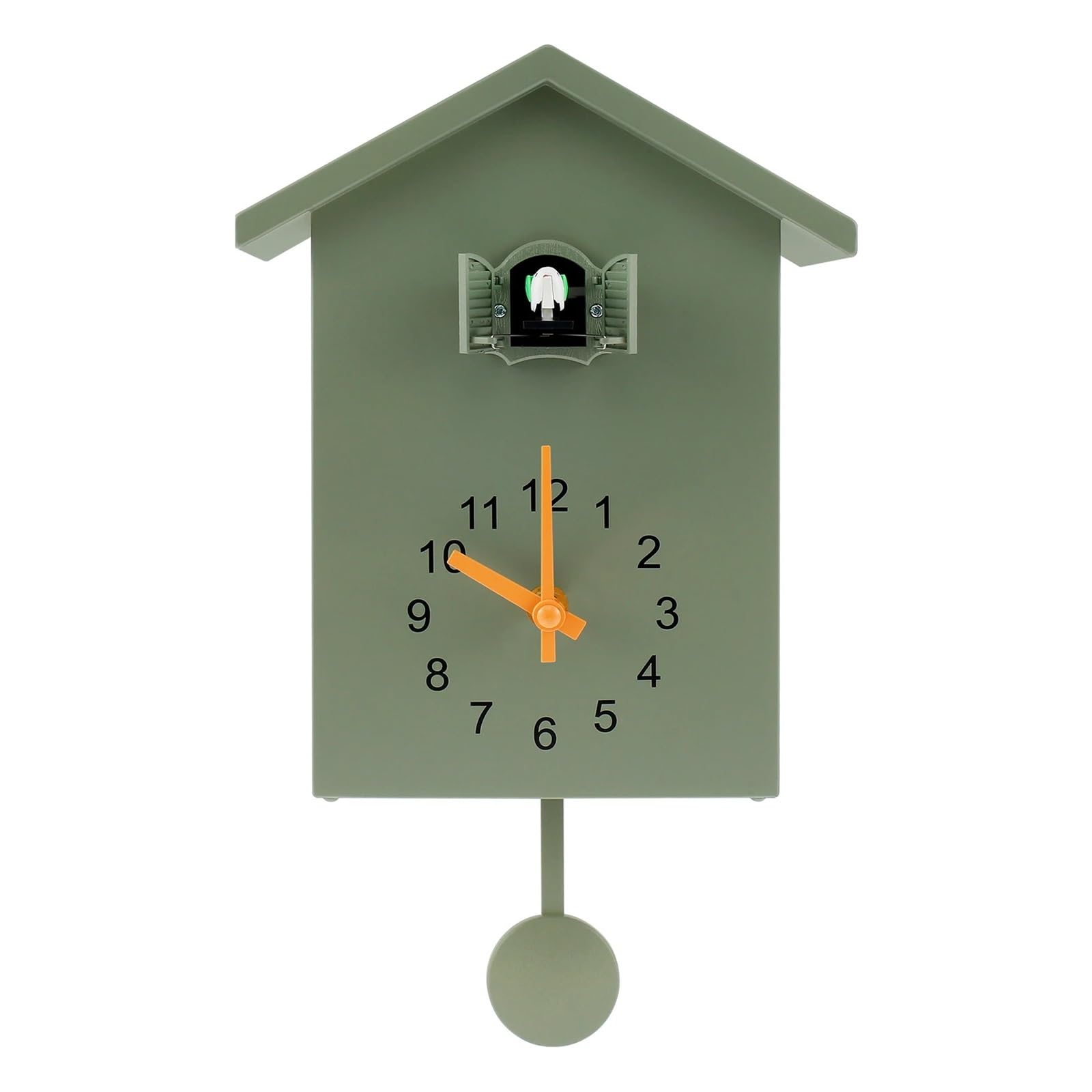 GOXQIT Creative Cuckoo Clocks Wall Clock Home Silent Living Room Decoration With Bird Tweeting Sound Hanging For Living Room(Green)