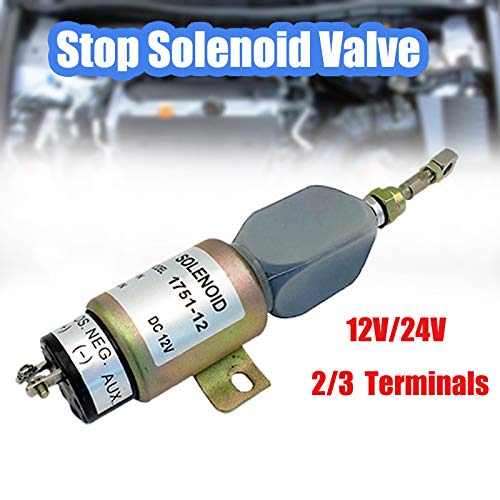 Solenoide di Arresto della Valvola di Intercettazione del Carburante Diesel per Motore Diesel 12V/Terminali: 2