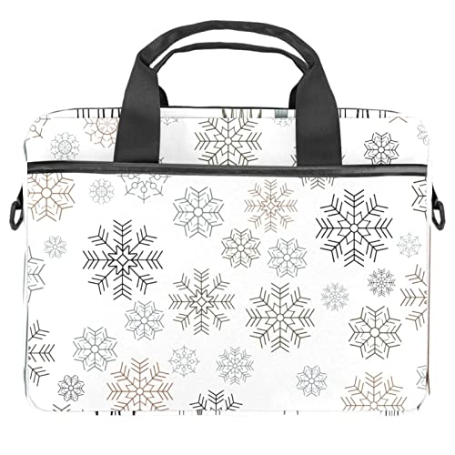 Sac à bandoulière pour ordinateur portable 13-14 pouces motif flocon de neige multicolore