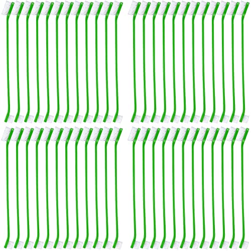 Image of Honeydak Dog Toothbrush Bulk Dual Headed Dental Brushes Dogs Tooth Brushing Kit Long Handle Pet Tooth Brush for Puppy Large Small Cats and Most Pets Teeth Cleaning Dental Supplies(70 Pcs,Green)