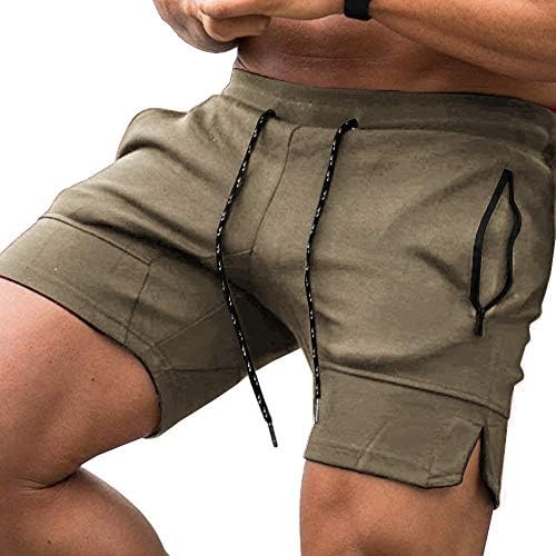 COOFANDY Men's Gym Workout Shorts Athletic Training Shorts Fitted Weightlifting Bodybuilding Shorts with Zipper Pockets Khaki