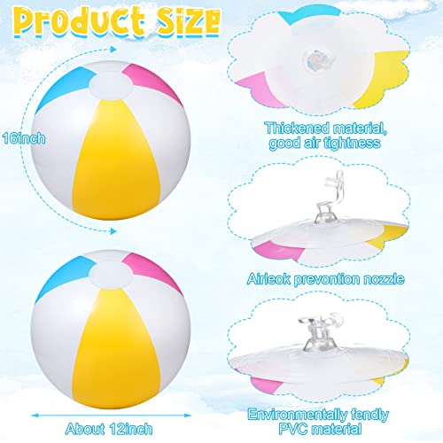 12 Pack 12" Summer Inflatable Beach Ball Pastel Beach Balls Bulk for Kids - image 2
