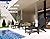 POLYDUN Folding Adirondack Chair with Retractable Ottoman, HDPE Plastic Patio Chairs for All Weather, Fire Pit Chair with Cup Holder, Outdoor Lawn Chairs for Deck, Porch, Backyard, Black