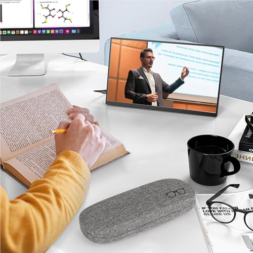 Image of Glasses Case Hard Shell Eyeglass Case with Cleaning Cloth Unisex Reading Hard Glasses Cases for Women Men