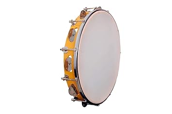 Fibre Dafli 8 inch Hand Percussion Musical Instrument (Yellow, Random Colour) - image, photos
