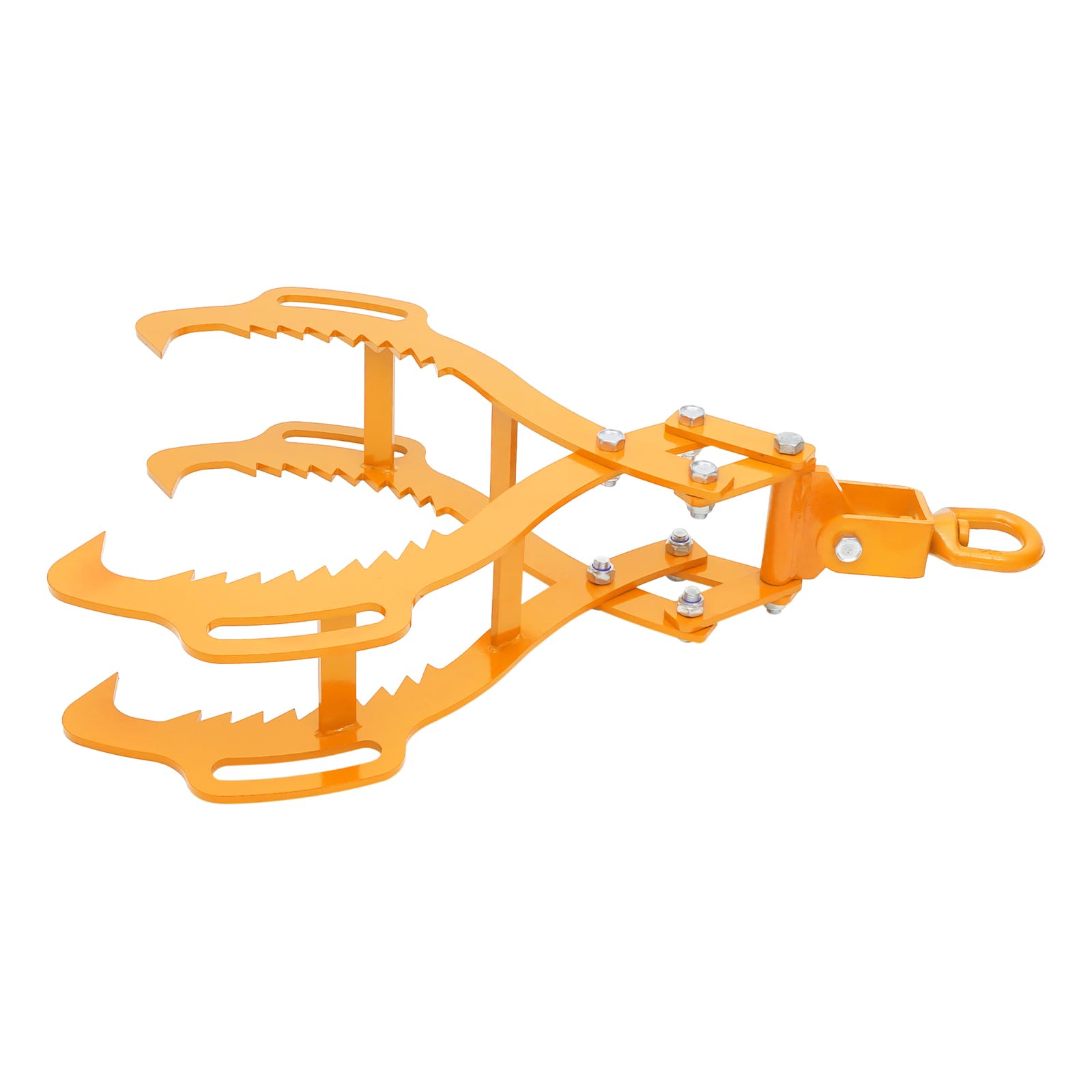 CRYBY 4-Claw Log Lifting Tongs, Timber Lifting Tongs Grapple Timber Claw Hook, 1.2T/2645.55lbs Capacity Lumber Skidding Tongs Logging Grabber Log Handling Dragging Carrying Tool for Truck (Yellow)