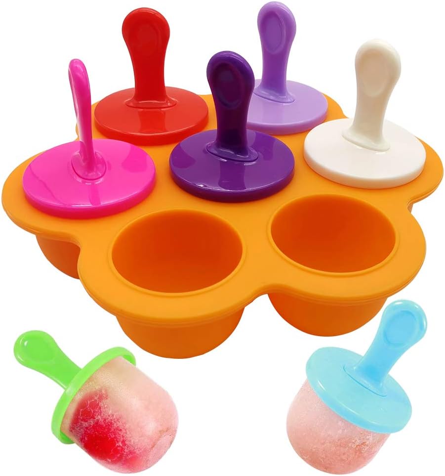 Vinsani Ice Lolly Moulds Silicone 2 x 4 Cavity Ice Lolly Makers with