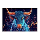 Póster abstracto de mercado de toros, lienzo para decoración de dormitorio, oficina, habitación, regalo, 30 x 45 cm