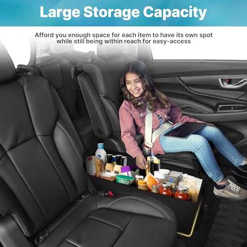 Image of Mixsuper Liner Car Seat Organizer for Subaru Ascent 2019-2026, Console Organizer Backseat Box for Subaru Ascent, Dog Toy Foldable Storage Bin Collapsible Box Kids Toys Baby Supplies Travel Accessories