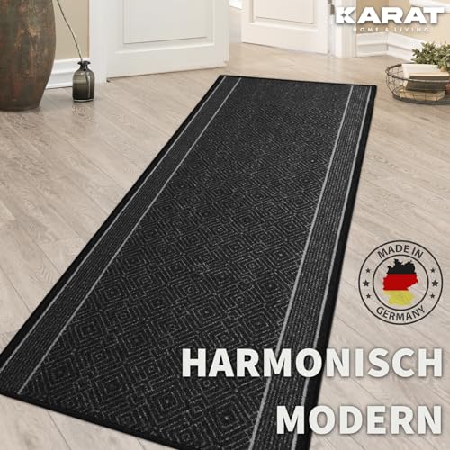 Karat Premium Carpet Runner with Pattern - 80 x 400 cm, Anthracite - Modern Diamond Design - Rug for Kitchen, Hallway & Living Room - Hallway Rug - Cosy Home Interiors Karat Premium Carpet Runner with Pattern - 80 x 400 cm, Anthracite - Modern Diamond Design - Rug for Kitchen, Hallway & Living Room - Hallway Rug - Image 6