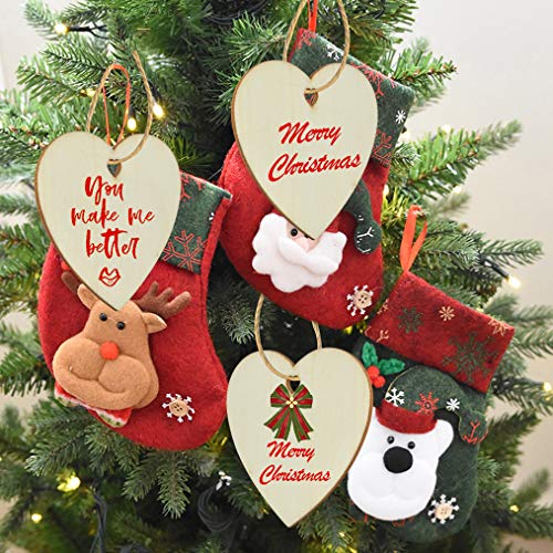 Obmwang 50 Pieces 3" Natural Heart Wood Slices, Diy Wooden Ornaments Unfinished Predrilled Wooden Heart Embellishments With Natural Twine For Valentine's Day, Wedding, Thanksgiving, Christmas #TOP6