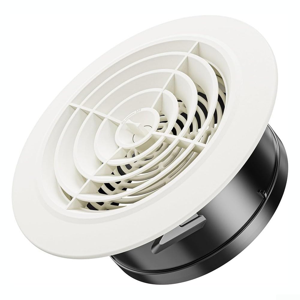 Diffusore Aria Da Soffitto Rotondo In ABS – Diametro 200 Mm, Flusso Regolabile, Facile Da Montare, Bianco E Nero
