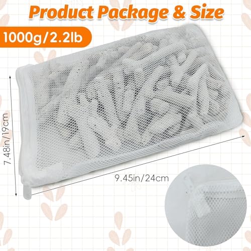 Image of PINVNBY 2.2lb /1000g Crushed Coral for Freshwater Aquarium Fish Tank Crushed Coral Filter for Aquarium with Mesh Bag Reusable Filter Media to Raise pH