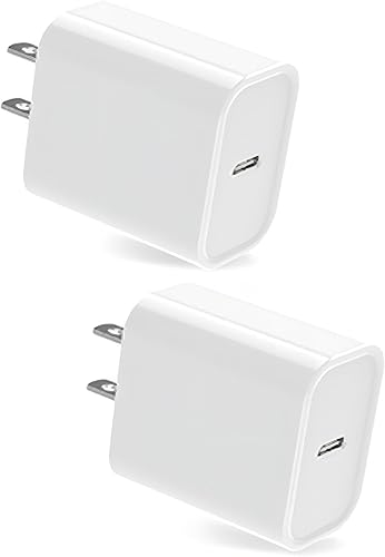 Cargador de pared USB-C de 20 W, certificado Apple MFi, bloque de carga rápida para teléfono 17/16/15/14/13 Pro Max/XS/XR/X/8, iPad Pro/Air, Blanco