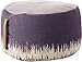 HomeRoots Plum Cotton 20" Mauve Abstract Round Pouf Ottoman