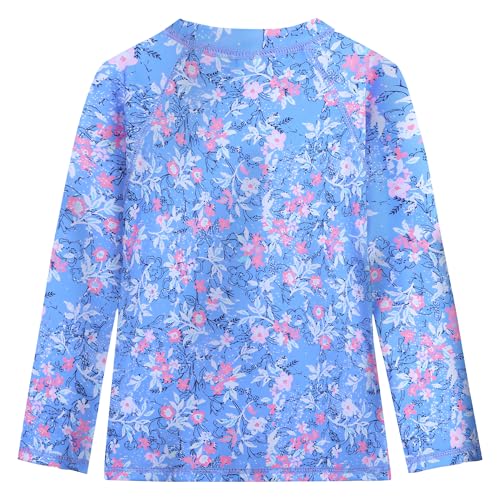 Image of XFGIRLS Girls 2-Piece Swimsuit Long Sleeve Rash Guard Set Toddler 6M-8Y | UPF 50+ blocks 98% UV, Quick-dry, Easy on /off, Bright colors stand out, Machine wash, Breathable, Beach, swim, water park