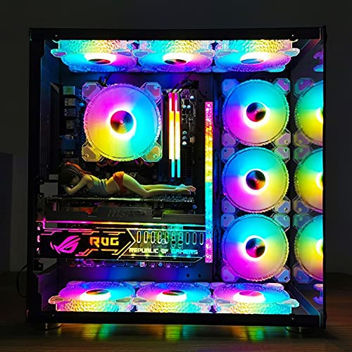 Connectors Diamond 120Mm Fan Cooling PC Computer Case Fans PWM 6PIN Adjustable Silent Cooler Mute RGB Fan Radiator Aura Sync 264B - (Color: Set C)