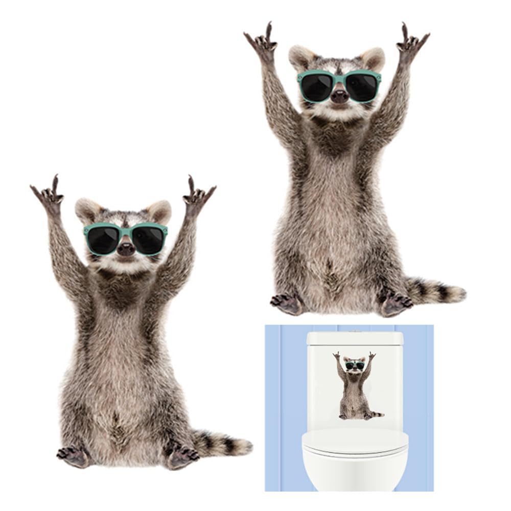 Wanfoou Toilet Lid Sticker, Toilet Lid Sticker, PVC Waterproof Lid Sticker, Toilet Sticker, Funny DIY Bathroom Wall Sticker Toilet Sticker, Set of 2