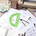 EBOOT Student Geometry Math Set, Drawing Compass and 6 Inch Swing Arm Protractor 180 Degree Math Protractor(Green)