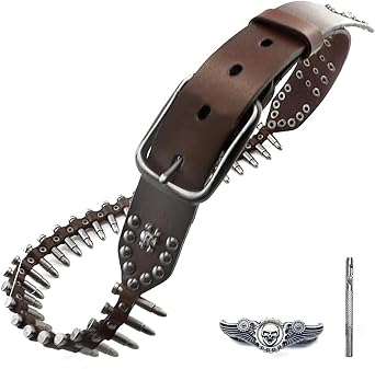 vogueteen Genuine Leather Rocker Punk Mens Belt Cowhide Retro Bullet Skull Belts For Men