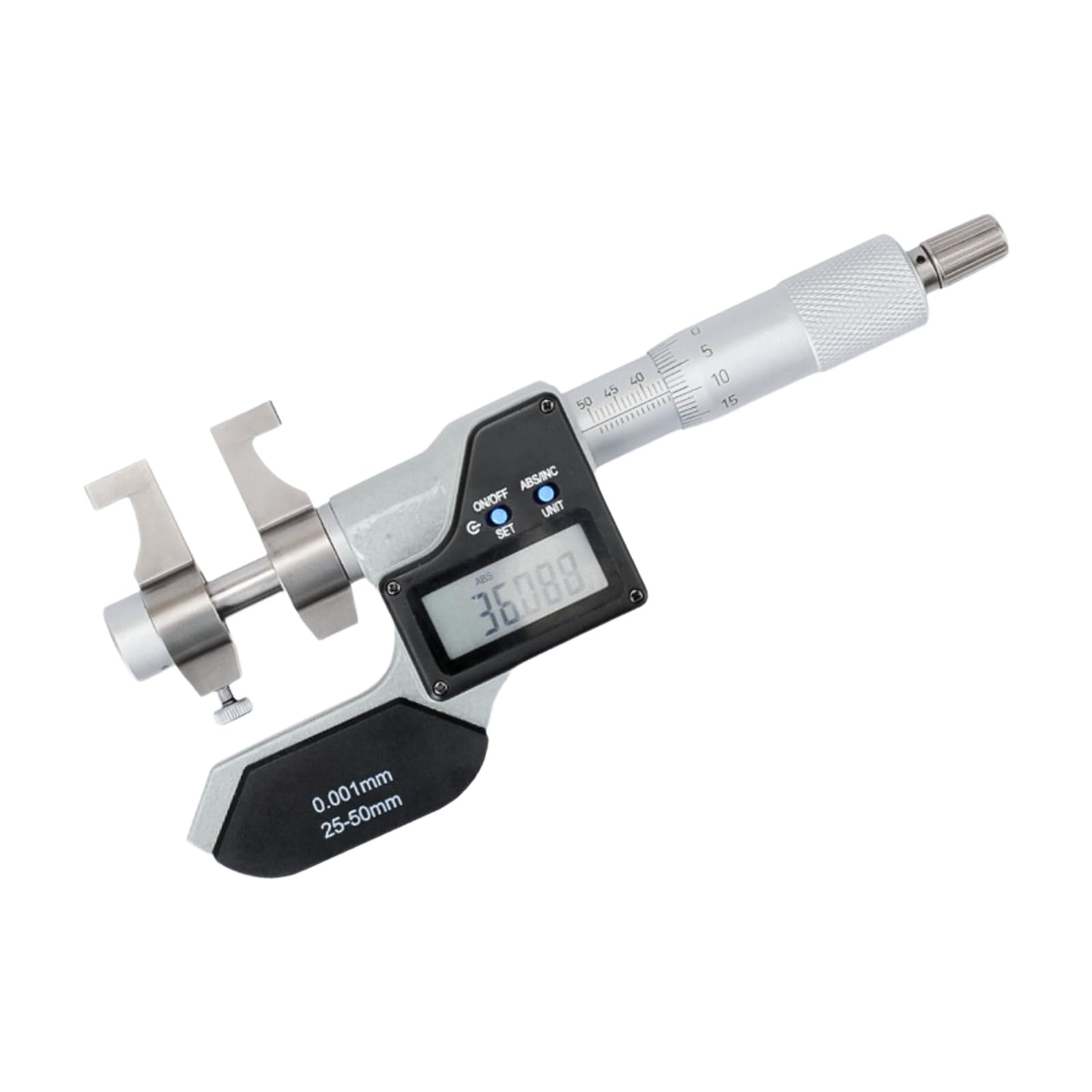 Micrometro esterno digitale, 75-100 mm(Engraved Scale 25-50mm+Ring Gauge)