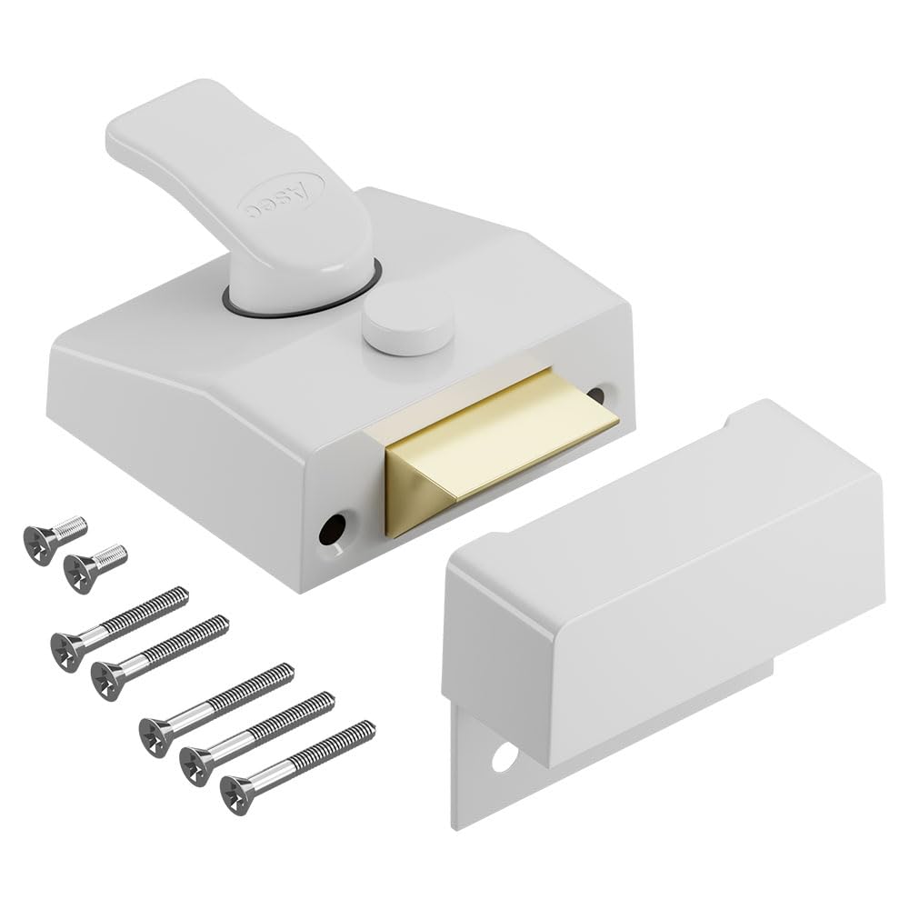 Asec Nightlatch Non-Dead 40mm White Case