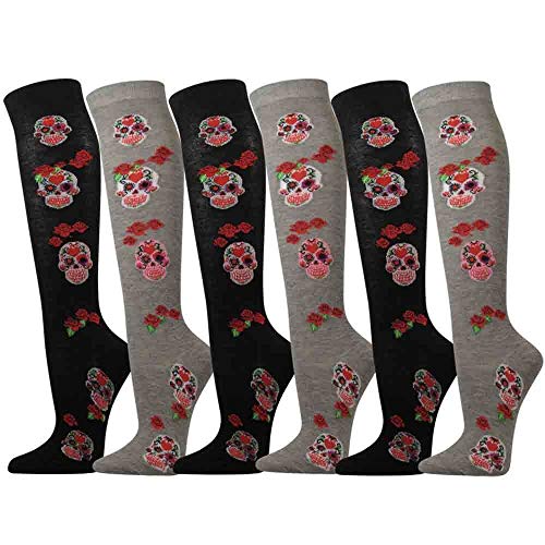 Image of SocksKnee Women Multi-Pack Colorful Variety Design Assorted Activewear Knee-High Stocking Socks, 9-11