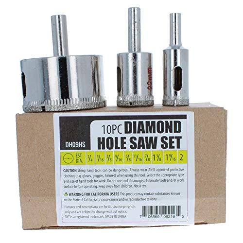 Set de 10 sierra corona diamantada para vidrio y piedra miniatura 7