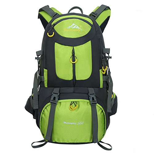 Huwaijianfeng Travel Backpack Ucharge 50L Waterproof Hiking Backpack Unisex Travel Multi-Purpose Climbing Backpacks Hiking Big Capacity Rucksacks Camping Sports Bags(Green)