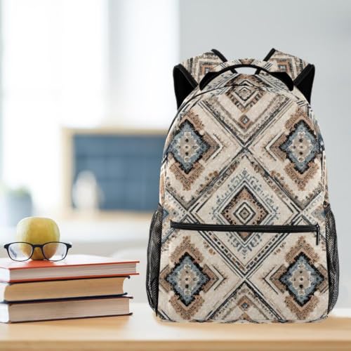 Mochila impermeable étnica oriental abstracta con compartimento para laptop de 40cm multicolor 5