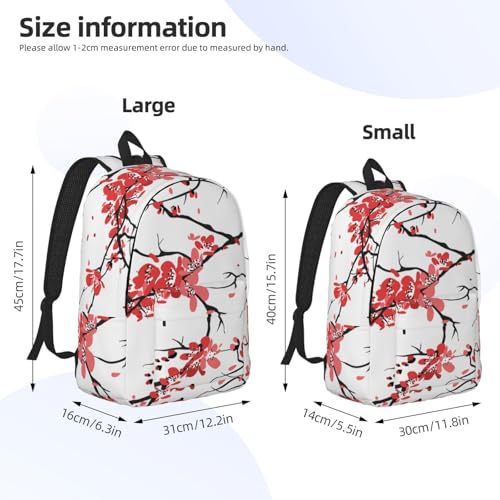 delicate cherry blossoms print Duffel Bag, Lightweight Duffel Bag, Casual Backpack, 17.7 x 6.3 x 12.2 inches4