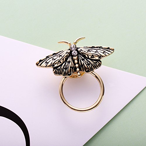 Image of NOUMANDA Retro Crystal Moth Magnetic Eyeglass Pin Brooch Glasses Spectacles Sunglasses Clip Holder