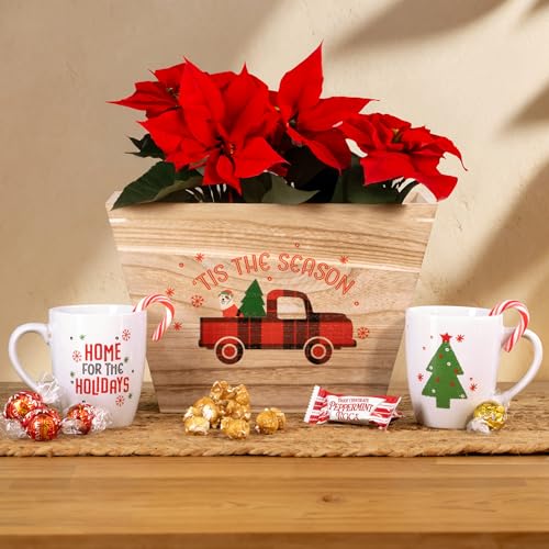 Tis The Season 10 pc. Christmas Food Gift Basket in Red Truck Wood Crate - Image 4