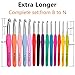 14 Size Ergonomic Crochet Hooks Set,Crochet Hooks with Soft Rubber Handle Size from 2.0mm to 10.0mm