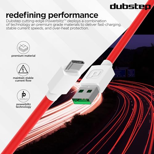 Image of Dubstep Blaze Ultra 50W USB Type C Cable 3.5 A 1 m Supports All Fast Charging Technologies (Compatible with Mobile, Tablet, Laptop, Speakers, Red, One Cable)