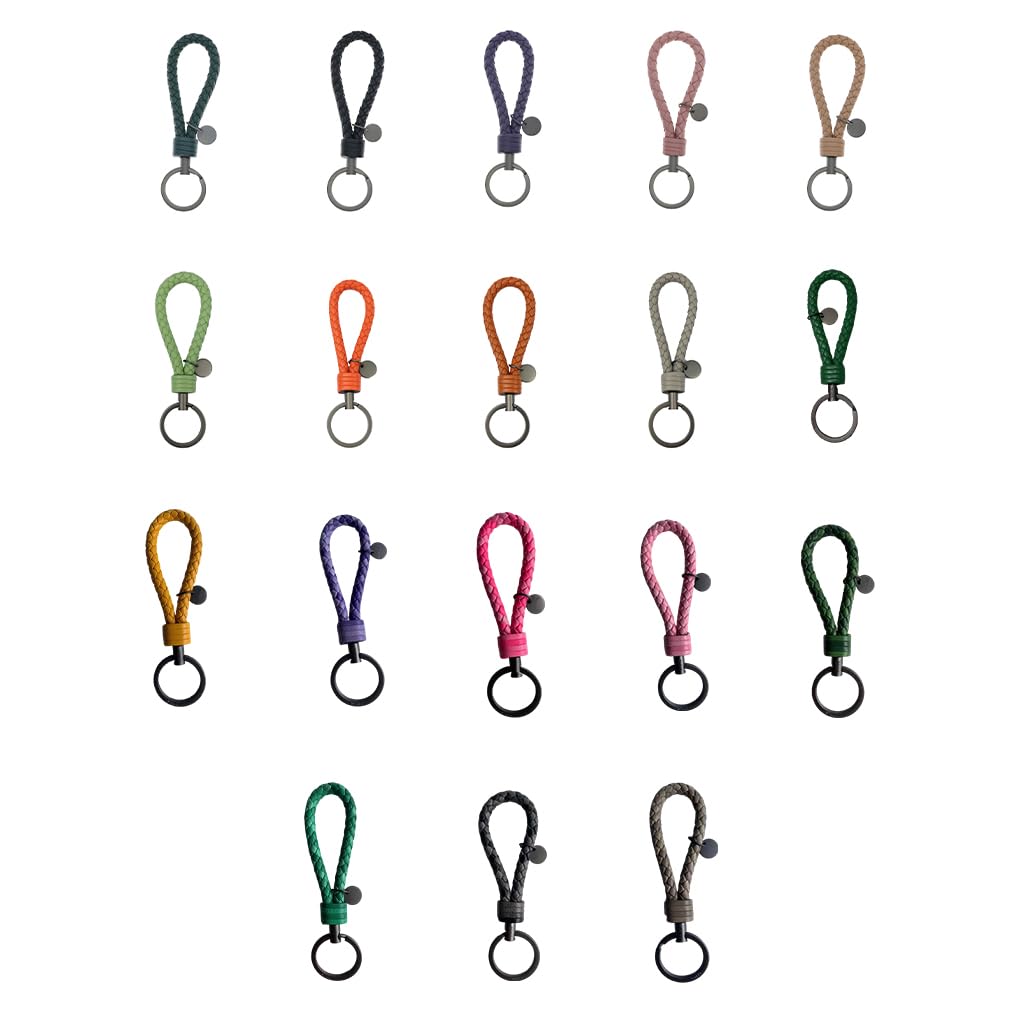 Llavero de cuerda tejida trenzada, bonito y resistente al desgaste, colgante duradero, llavero de coche, soporte de metal para verde, 3,3 x 9 cm