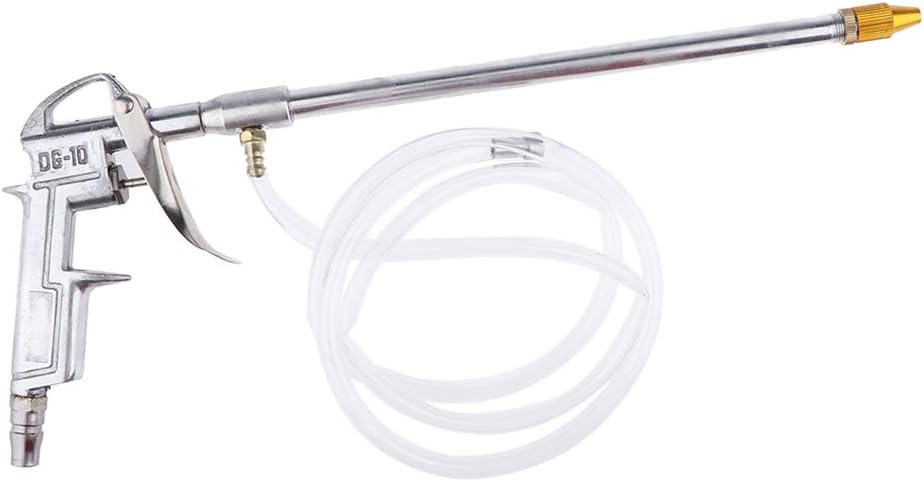 Silver Universal Gun Cleaning Washer: 6 Siphon House Cleaner, High Pressure Air Sprayer, Metal Body, Quick Disconnect Fitting - 13.78x5.12 Inch for Car, Truck, Engine, Mac