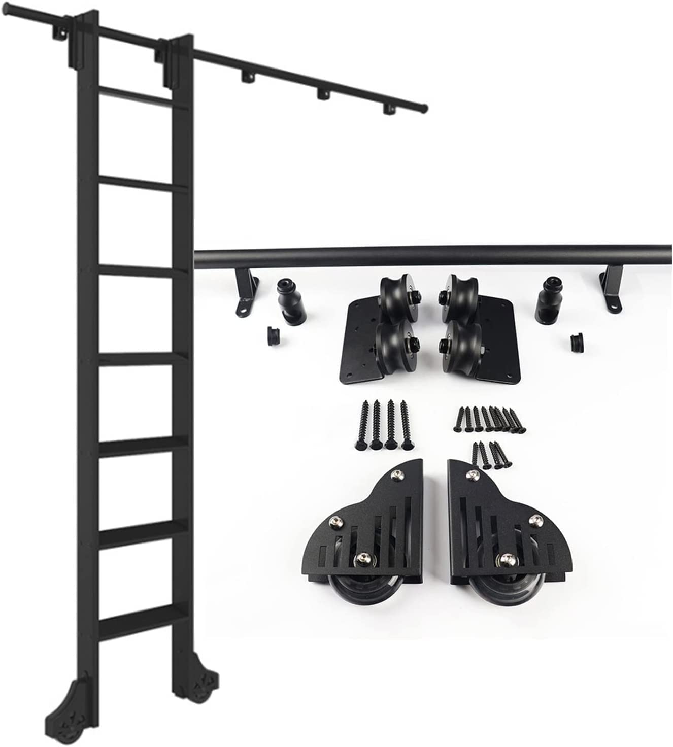 Kit de rail pour échelle coulissante robuste afin d'accéder aux meubles hauts