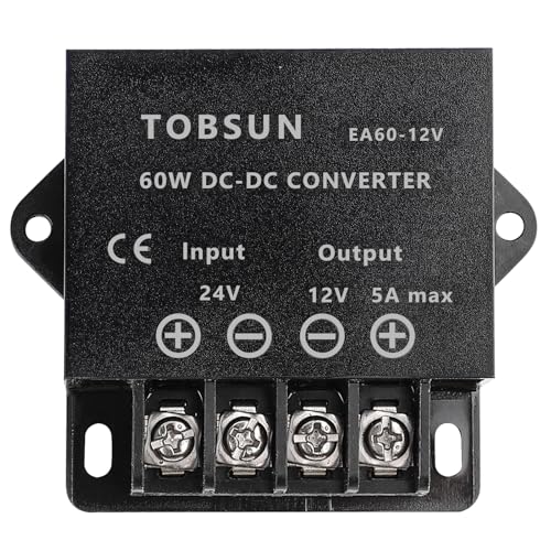 Image of DC 24V to 12V 5A Converter 60W Voltage Step Down Buck Converter | Regulator Reducer Power Converter Mini Module for Automotive, Industrial & DIY Electronic Projects