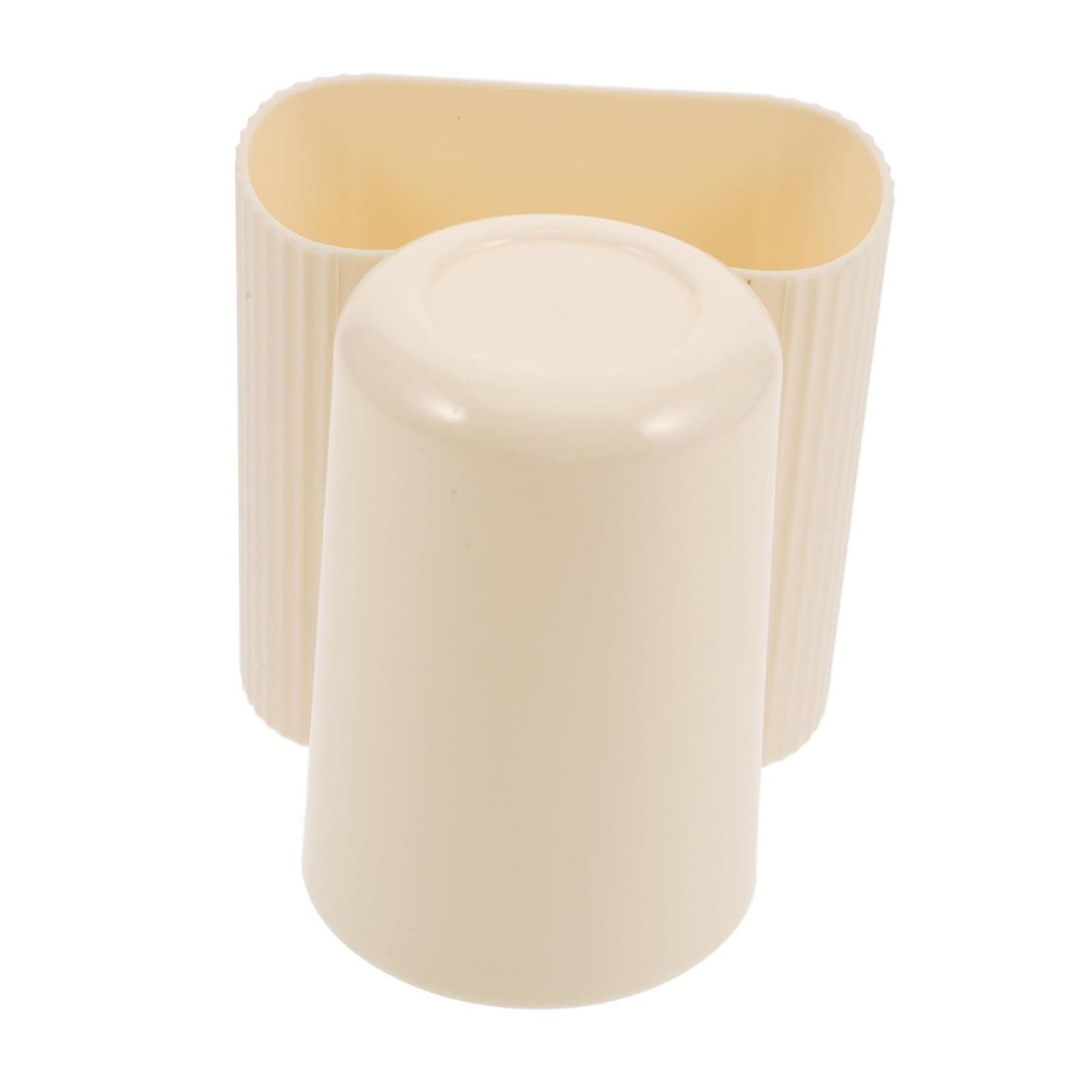 Toothbrush Holder Wall Mounted Toothbrush Holder Set Toothpaste Dispenser Cup Multi-Functional Bathroom Reusable Mouthwash Cup(Yellow)