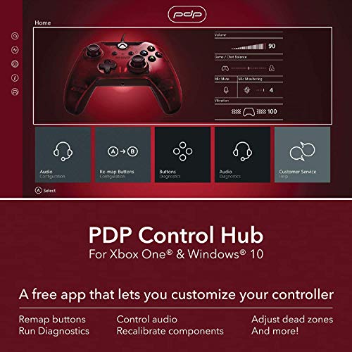 Image of PDP Gaming Wired Controller for Xbox One, Xbox One X, and PC - Crimson Red (Renewed)