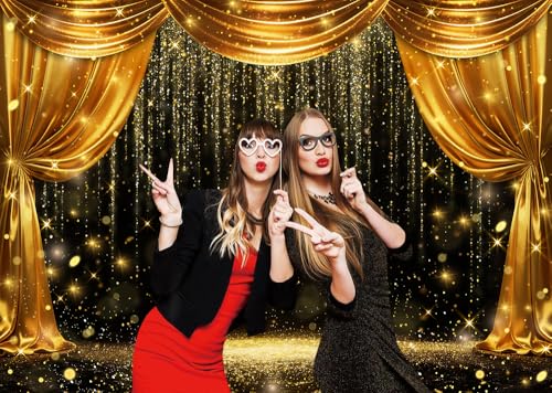Fondo Fotográfico Negro y Dorado 7x5ft Para Eventos miniatura 6